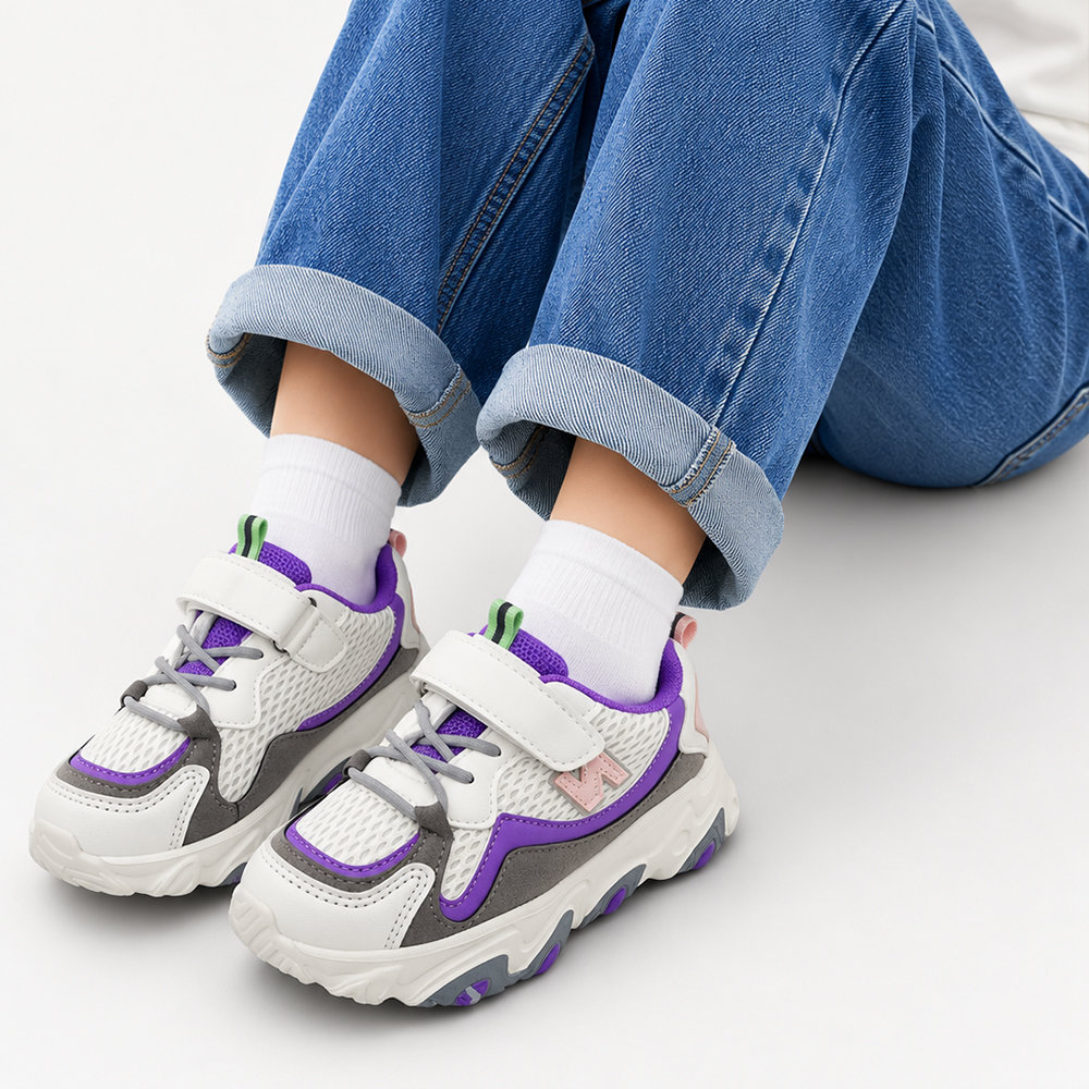 Кросівки для дівчаток Kimbo White & Purple — дитяче взуття Kids Family