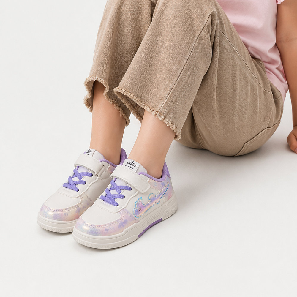 Кросівки для дівчаток White&Purple Білий — дитяче взуття Kids Family. Фото 2