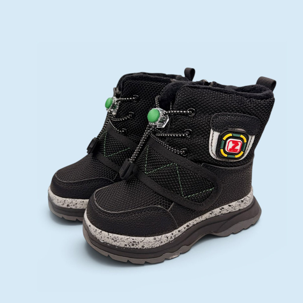 Зимові черевики для хлопчиків Paliament black seven Чорний — дитяче взуття Kids Family. Фото 2