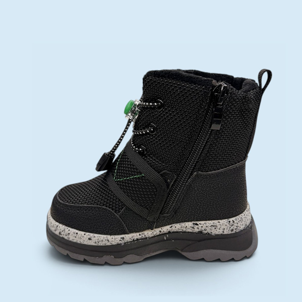 Зимові черевики для хлопчиків Paliament black seven Чорний — дитяче взуття Kids Family. Фото 3